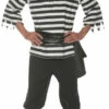 Men's Black/White Pirate Costume Set 2XL